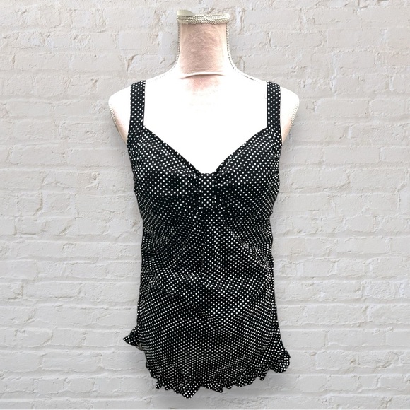 Lands’ End | Polka Dot Swim Top - Picture 1 of 8